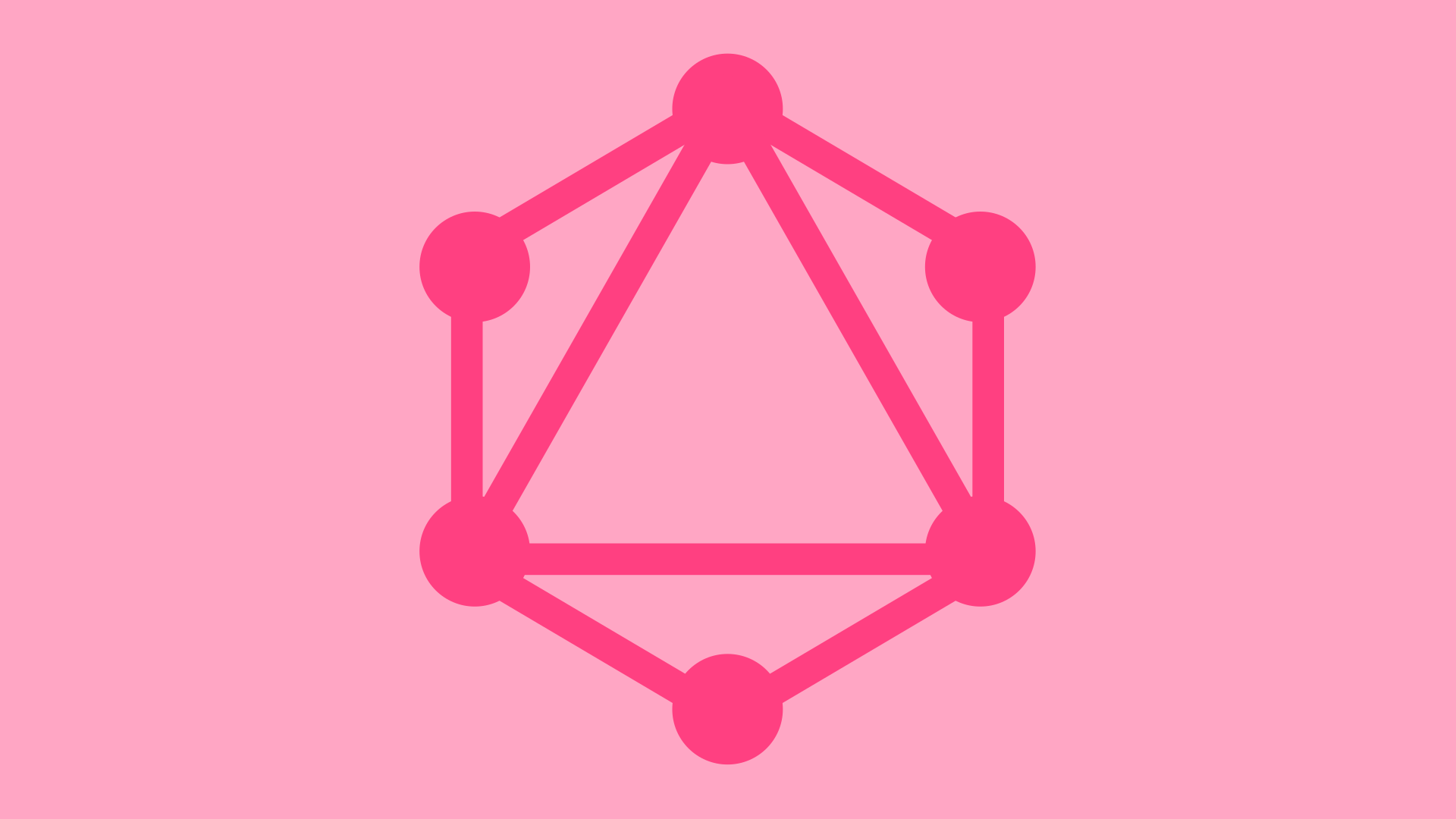 GraphQL logo on a pink background