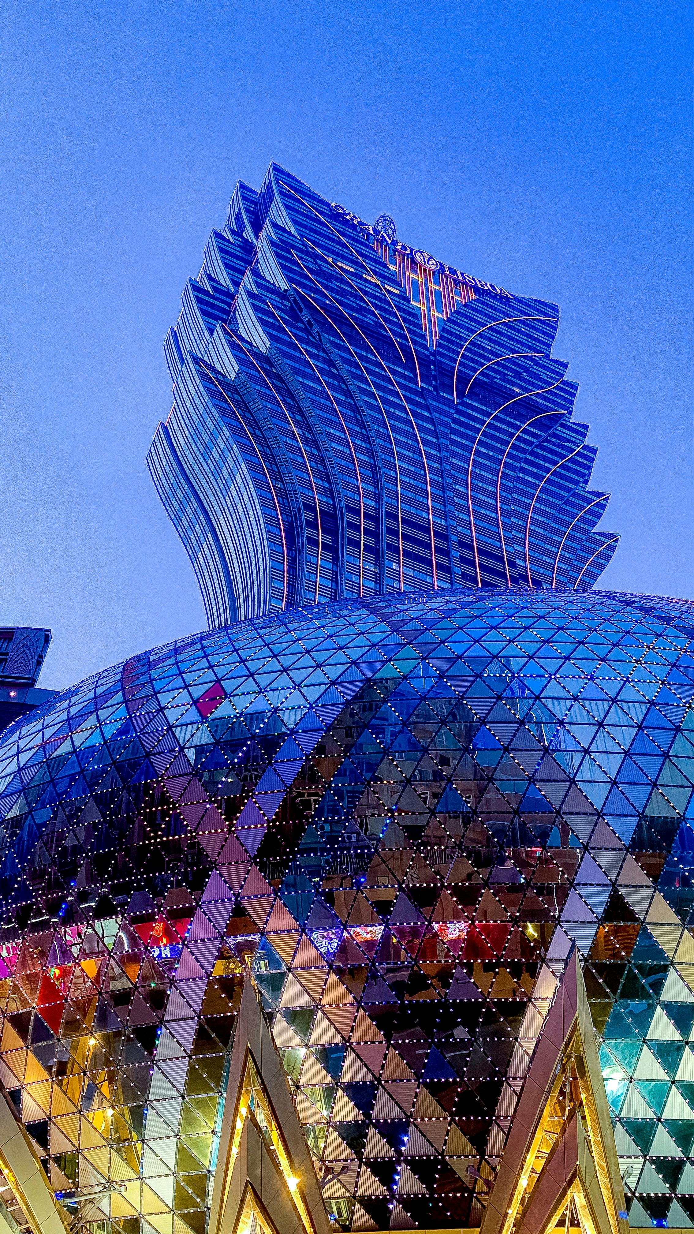 A colorful mirrored tower